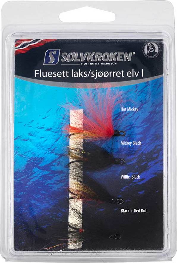 Sølvkroken Fluesett laks/sjøørret elv L Sølvkroken