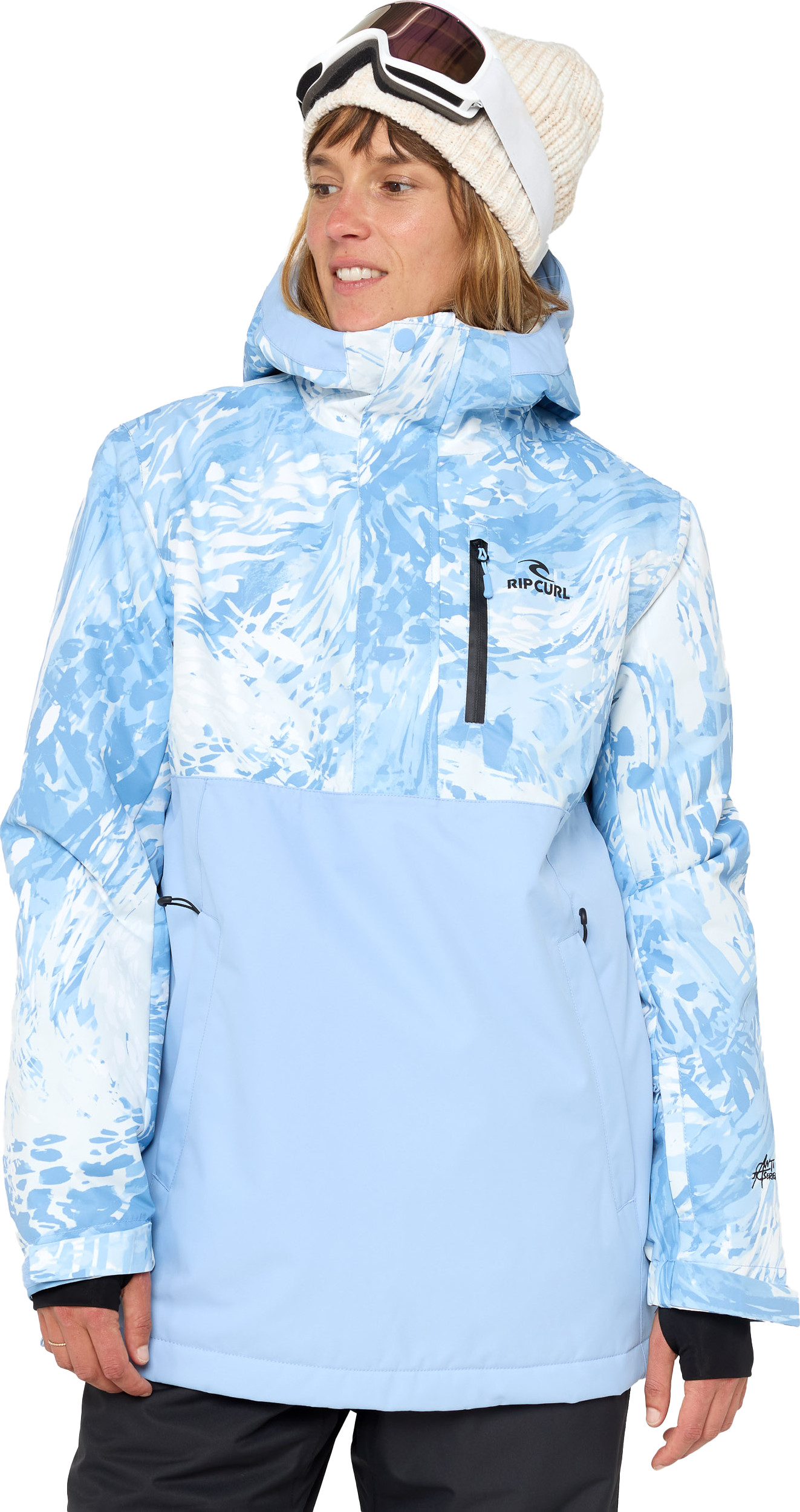 Rip Curl Women's Anti-Series Anorak 10K/10K Snow Jacket Mid Blue Rip Curl Women's Anti-Series Anorak 10K/10K Snow Jacket Mid Blue