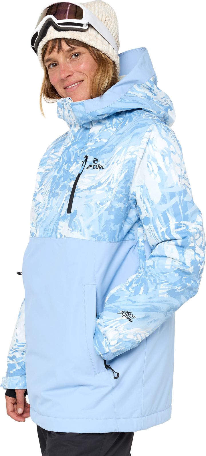Rip Curl Women's Anti-Series Anorak 10K/10K Snow Jacket Mid Blue Rip Curl