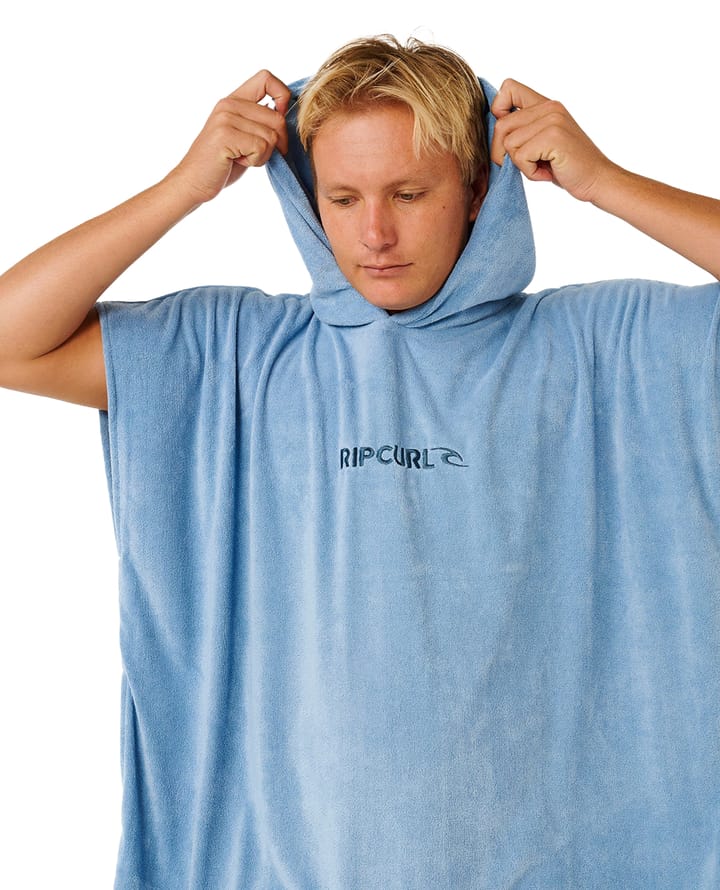 Rip Curl Brand Hooded Poncho Faded Denim Rip Curl