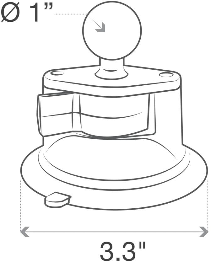 RAM Mounts Ram Twist-Lock Suction Cup Base W/Ball Sugekoppfeste Med B-Kule RAM Mounts RAM Mounts Ram Twist-Lock Suction Cup Base W/Ball Sugekoppfeste Med B-Kule RAM Mounts