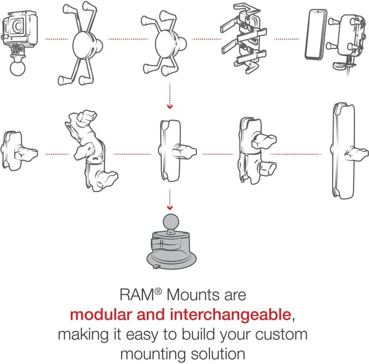RAM Mounts Ram Twist-Lock Suction Cup Base W/Ball Sugekoppfeste Med B-Kule RAM Mounts RAM Mounts Ram Twist-Lock Suction Cup Base W/Ball Sugekoppfeste Med B-Kule RAM Mounts