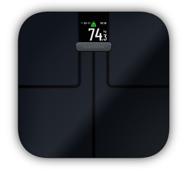 Garmin Index S2 Smart Scale, Intl, Black, 1 pack Black-Black Garmin
