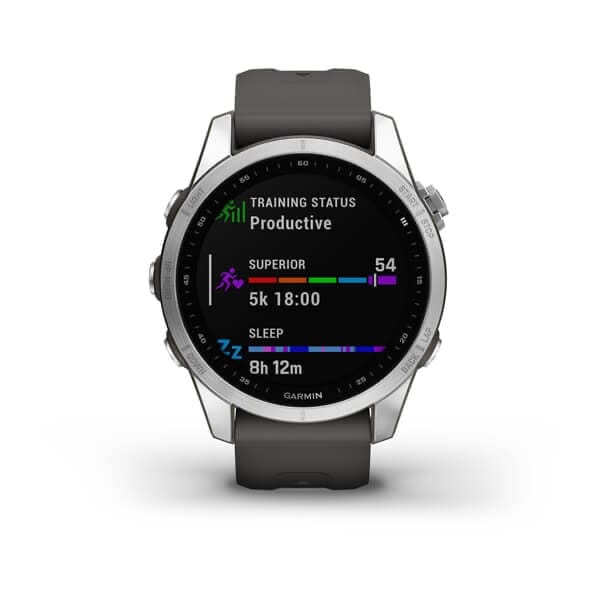 Garmin Fenix 7s Stainless Steel W/Graphite Band,Emea/Aus/Nz/Afr/Sam Silver/Graphite Garmin Garmin Fenix 7s Stainless Steel W/Graphite Band,Emea/Aus/Nz/Afr/Sam Silver/Graphite Garmin