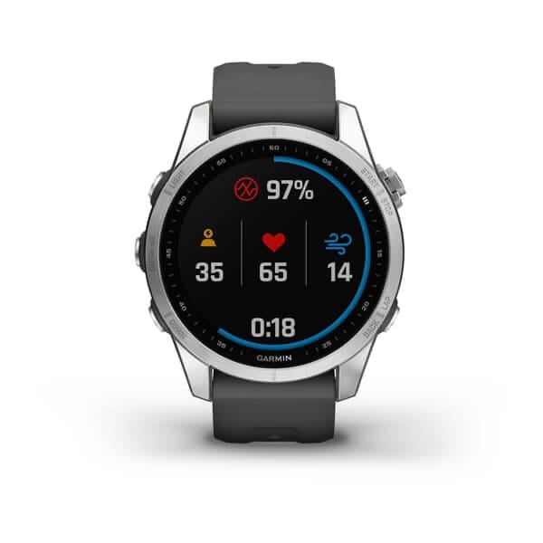Garmin Fenix 7s Stainless Steel W/Graphite Band,Emea/Aus/Nz/Afr/Sam Silver/Graphite Garmin Garmin Fenix 7s Stainless Steel W/Graphite Band,Emea/Aus/Nz/Afr/Sam Silver/Graphite Garmin