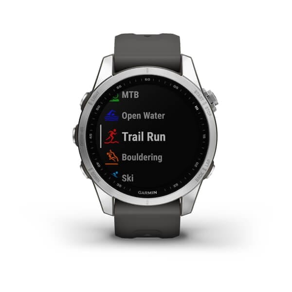 Garmin Fenix 7s Stainless Steel W/Graphite Band,Emea/Aus/Nz/Afr/Sam Silver/Graphite Garmin Garmin Fenix 7s Stainless Steel W/Graphite Band,Emea/Aus/Nz/Afr/Sam Silver/Graphite Garmin
