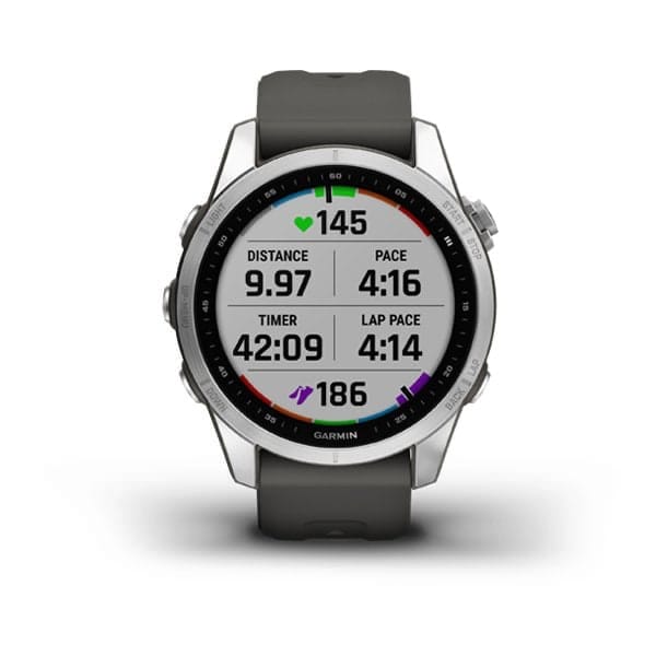 Garmin Fenix 7s Stainless Steel W/Graphite Band,Emea/Aus/Nz/Afr/Sam Silver/Graphite Garmin Garmin Fenix 7s Stainless Steel W/Graphite Band,Emea/Aus/Nz/Afr/Sam Silver/Graphite Garmin