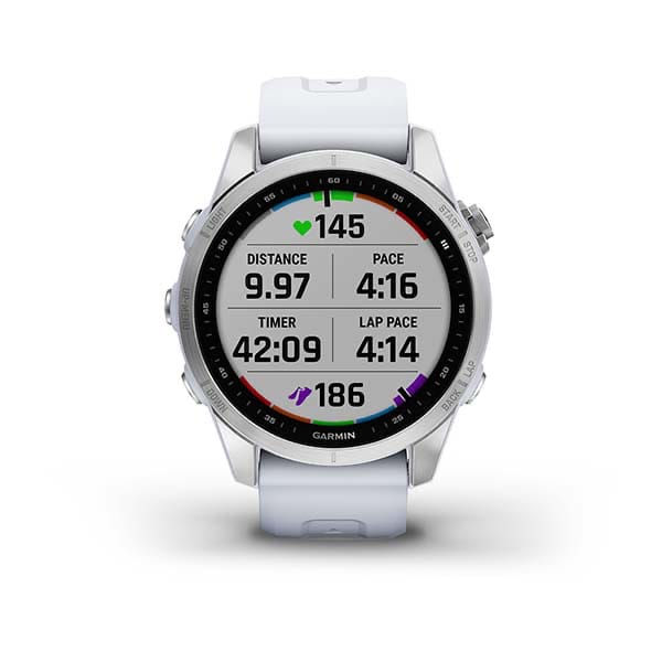 Garmin Fenix 7s Stainless Steel W/Whitestone Band,Emea/Au/Nz/Afr/Sa Silver/Whitestone Garmin