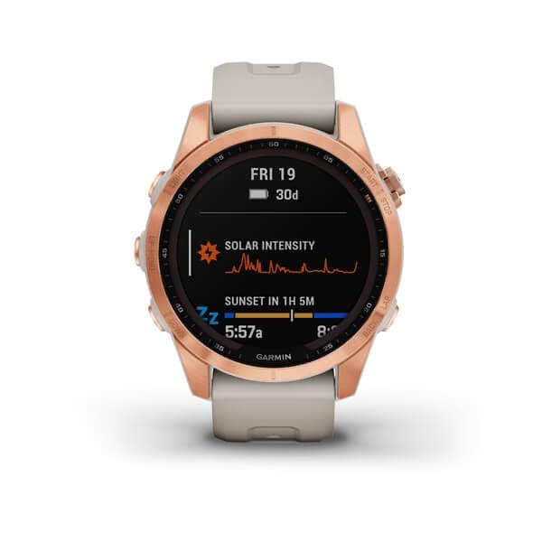 Garmin Fenix 7s Solar, Rose Gold W/Light Sand Band Garmin Garmin Fenix 7s Solar, Rose Gold W/Light Sand Band Garmin