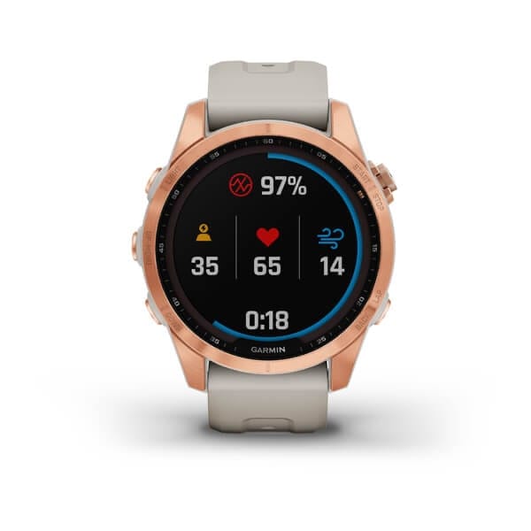 Garmin Fenix 7s Solar, Rose Gold W/Light Sand Band Garmin Garmin Fenix 7s Solar, Rose Gold W/Light Sand Band Garmin