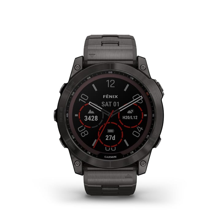 Garmin Fenix 7x – Sapphire Solar Edition, Karbongrå DLC-titan Garmin Garmin Fenix 7x – Sapphire Solar Edition, Karbongrå DLC-titan Garmin