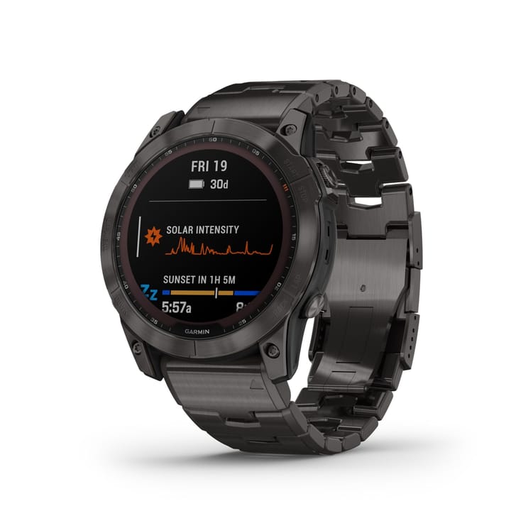 Garmin Fenix 7x – Sapphire Solar Edition, Karbongrå DLC-titan Garmin Garmin Fenix 7x – Sapphire Solar Edition, Karbongrå DLC-titan Garmin
