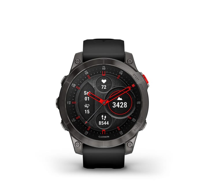 Garmin epix 2 Sapphire, Black And Carbone Gray Titanium Dlc W/Black Band AMOLED Smartwatch Garmin