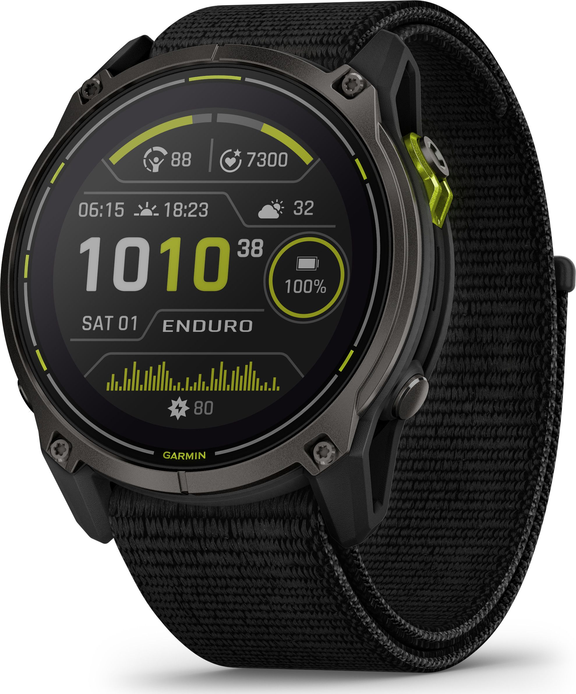 Enduro 3 Carbon Grey DLC Titanium/Black UltraFit Nylon Strap