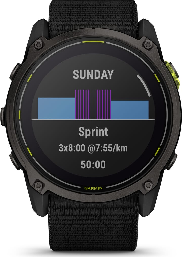 Garmin Enduro 3 Carbon Grey DLC Titanium/Black UltraFit Nylon Strap Garmin
