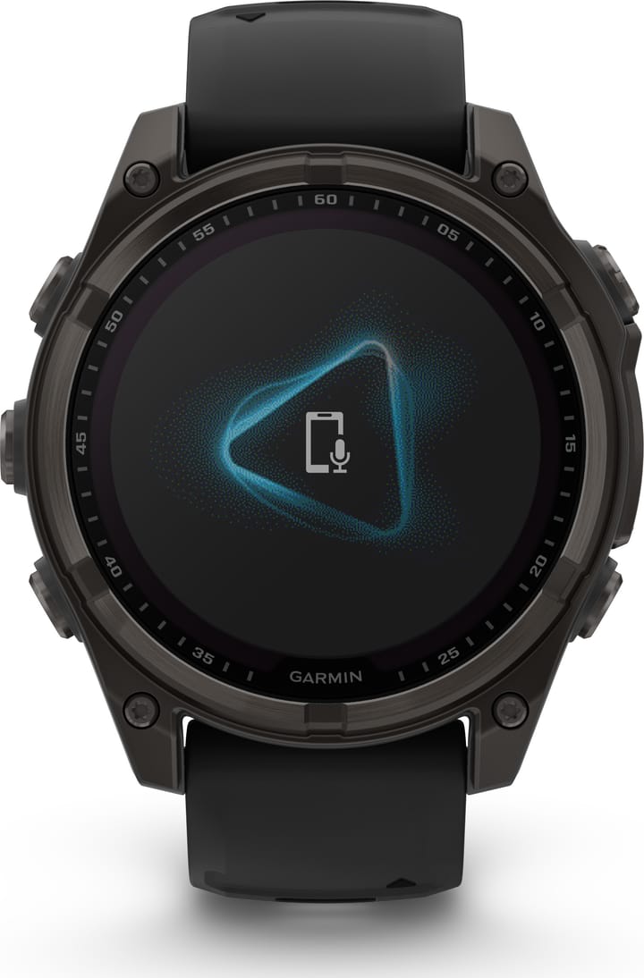 Garmin Fenix 8 Solar 47mm, Sapphire Solar Carbon Gray DLC Titanium - Black/Pebble Grey Silicone Strap Garmin