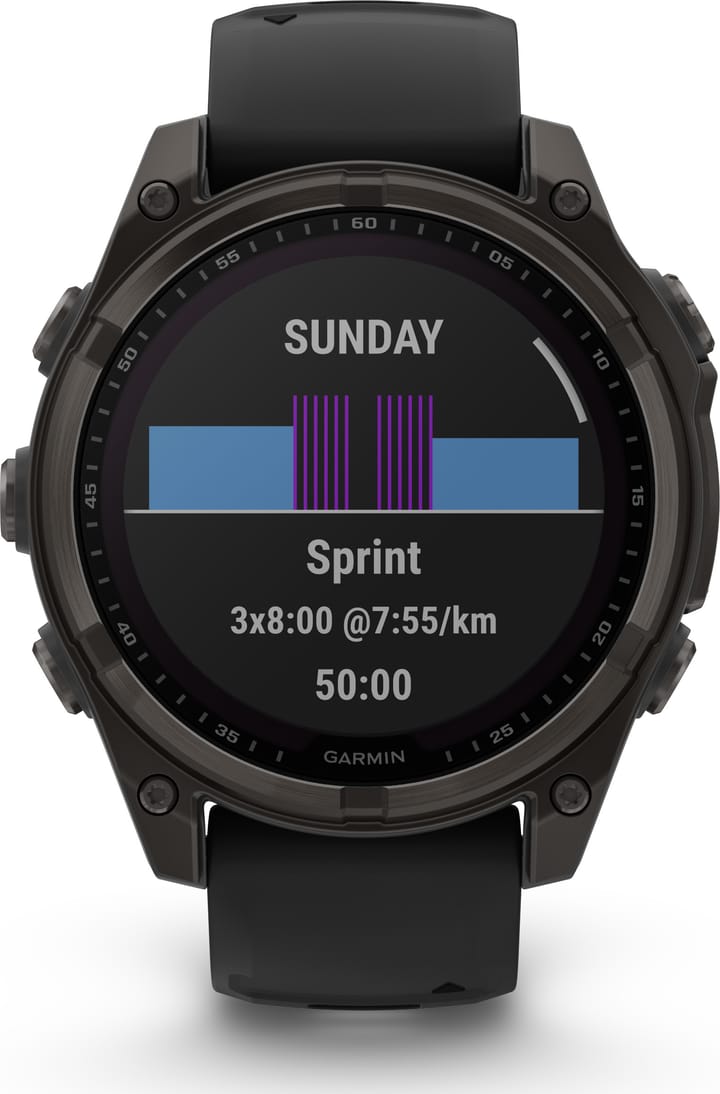 Garmin Fenix 8 Solar 47mm, Sapphire Solar Carbon Gray DLC Titanium - Black/Pebble Grey Silicone Strap Garmin