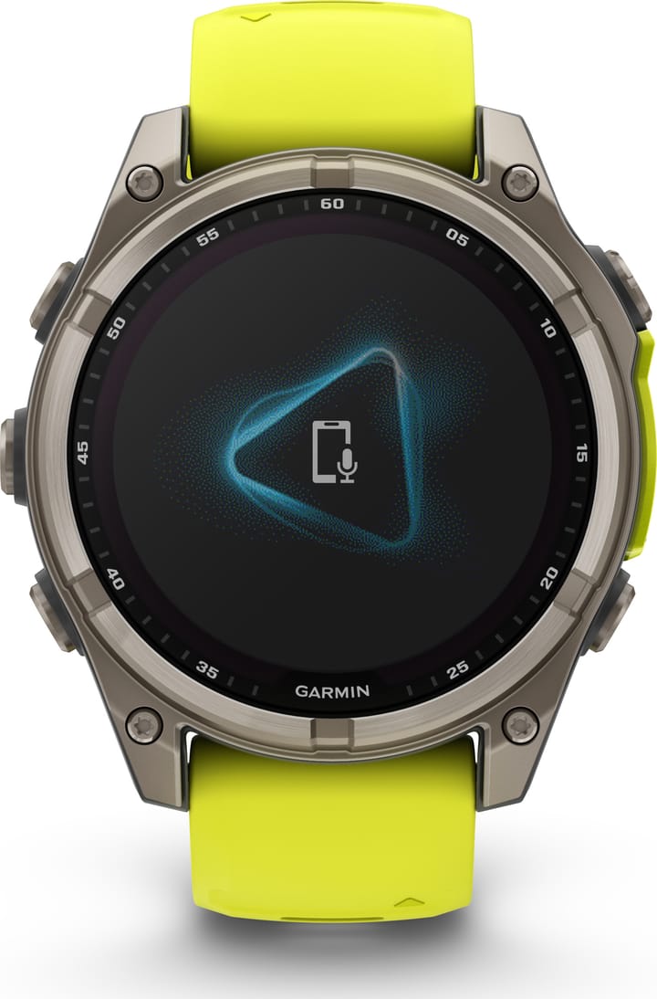 Garmin Fenix 8 Solar 47mm, Sapphire Solar Titanium - Amp Yellow/Graphite Silicone Strap Garmin