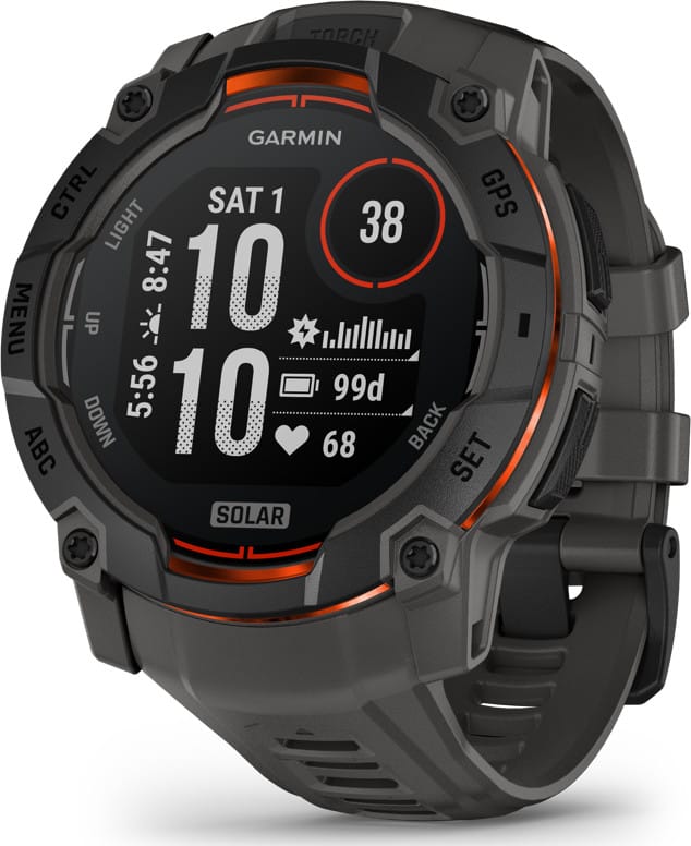 Garmin Instinct 3 Solar Black Bezel With Charcoal Band Garmin