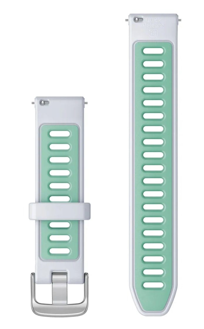 Garmin Hurtigutløsningsremmer (18 Mm) Whitestone/tidal Blue Med Sølvfarget Anordning Garmin Garmin Hurtigutløsningsremmer (18 Mm) Whitestone/tidal Blue Med Sølvfarget Anordning Garmin