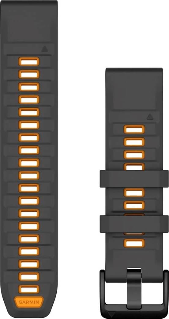 Garmin Quickfit Watch Bands Graphite/spark Orange Silicone Garmin
