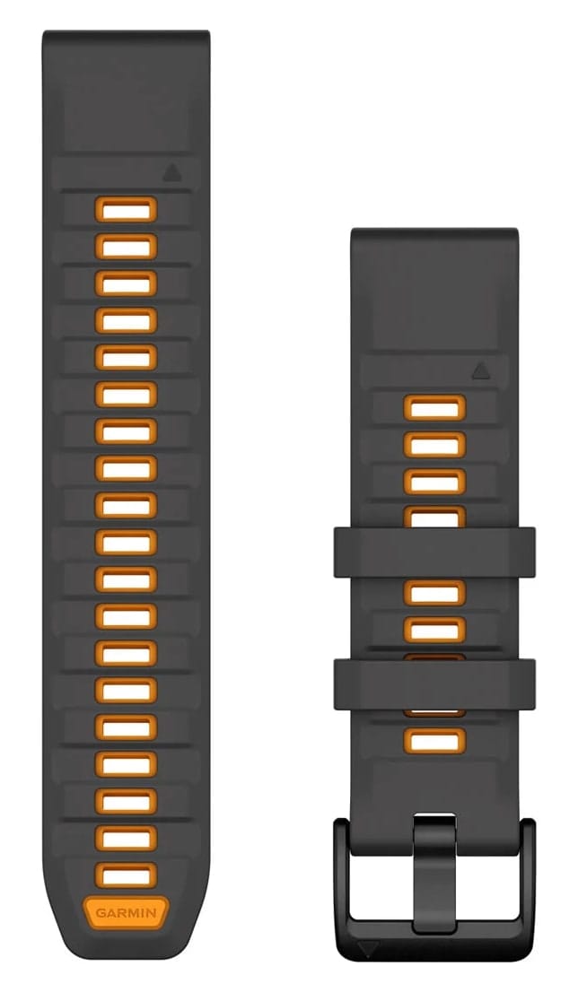 Garmin Quickfit Watch Bands Graphite/spark Orange Silicone Garmin