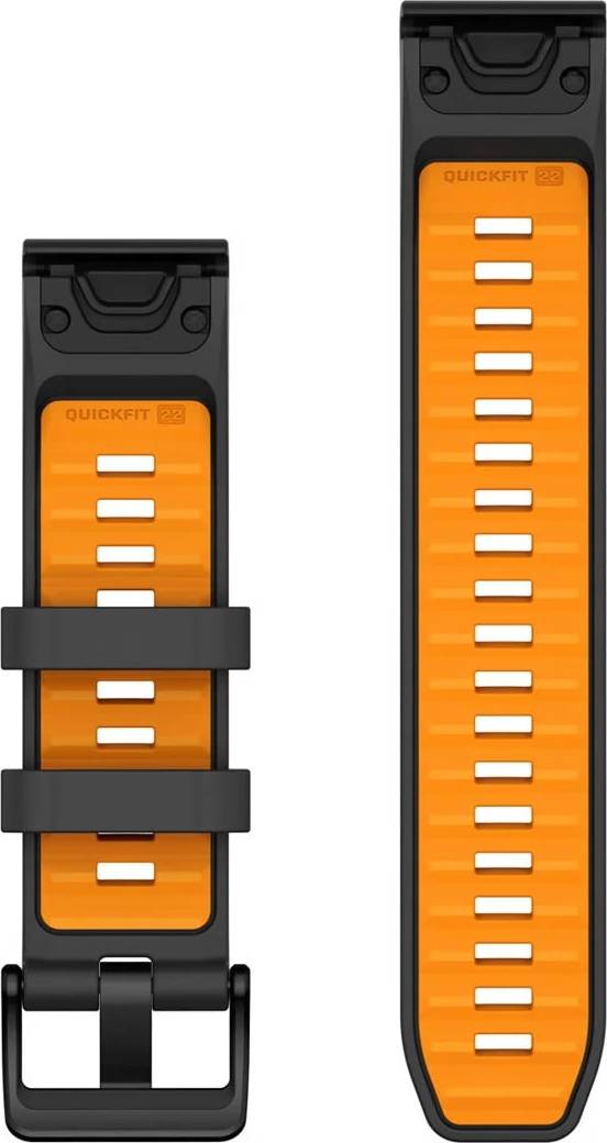 Garmin Quickfit Watch Bands Graphite/spark Orange Silicone Garmin