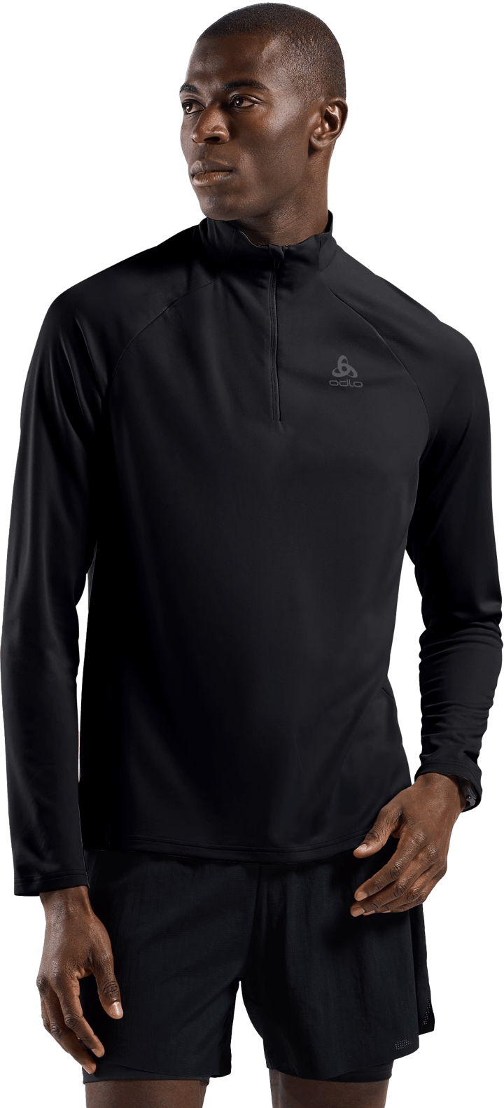 Odlo Men's Mid Layer Essential 1/2 Zip Black - Black Odlo