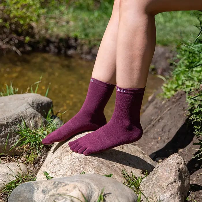 Injinji Liner Crew Wool Garnet Injinji