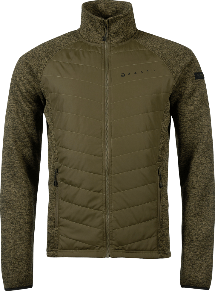 Halti Men's Streams Hybrid Knit Layer Jacket Dark Olive Green Melange Halti