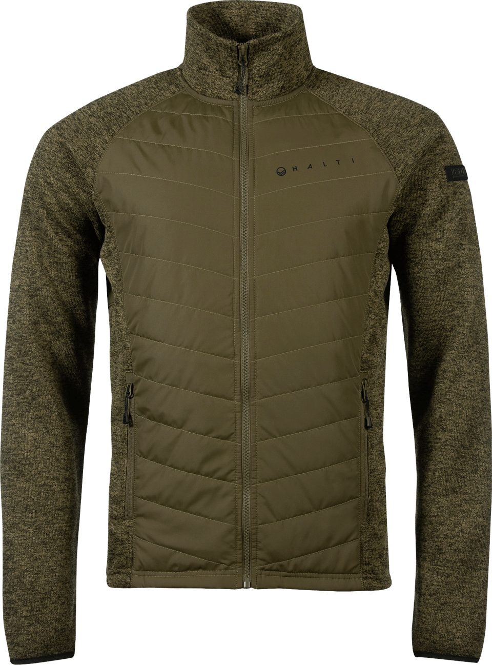 Men's Streams Hybrid Knit Layer Jacket Dark Olive Green Melange