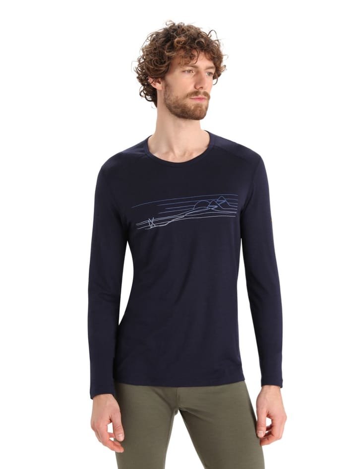 Icebreaker M 200 Oasis Ls Crewe Ski Stripes Midnight Navy Icebreaker Icebreaker M 200 Oasis Ls Crewe Ski Stripes Midnight Navy Icebreaker
