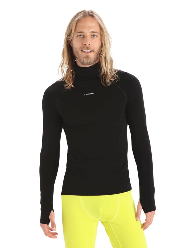 Icebreaker Men Merino LS Roll Neck Black Icebreaker Icebreaker Men Merino LS Roll Neck Black Icebreaker