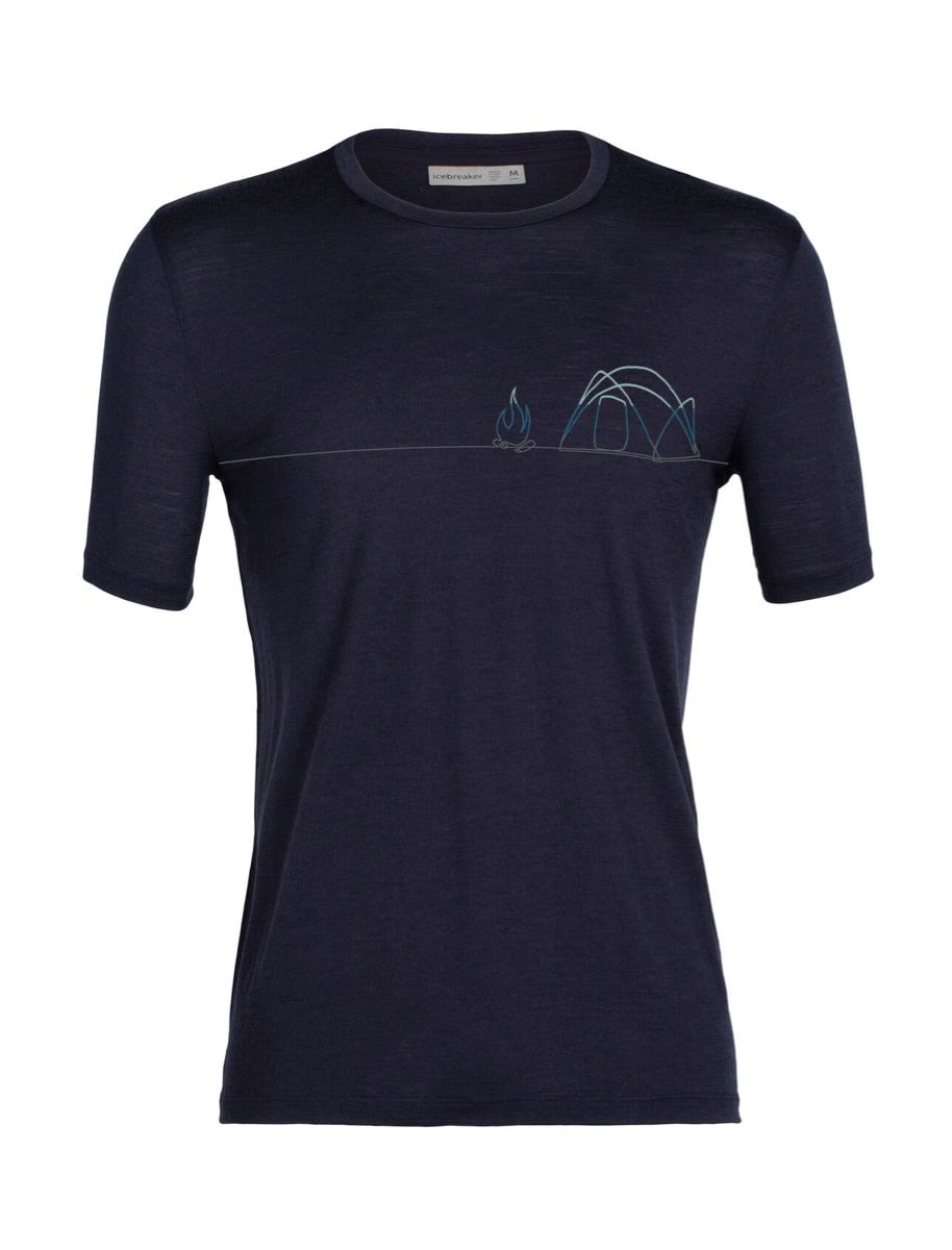 Icebreaker M Tech Lite II SS Tee Single Line Camp Midnight Navy