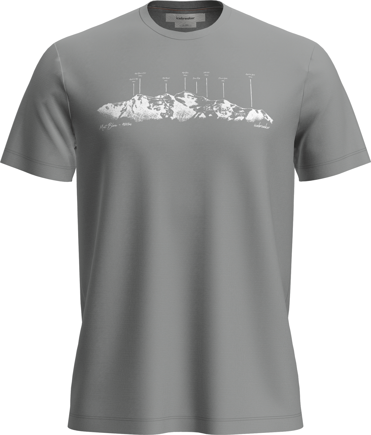 Icebreaker Men's Merino 150 Tech Lite Ss Tee The Peaks Proto Grey