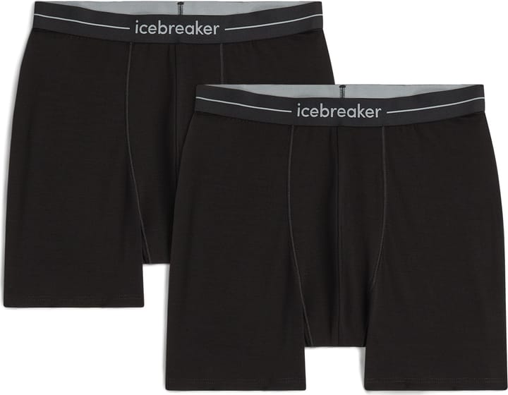 Icebreaker Men's Merino 150 Anatomica Boxers 2-Pack Black Icebreaker