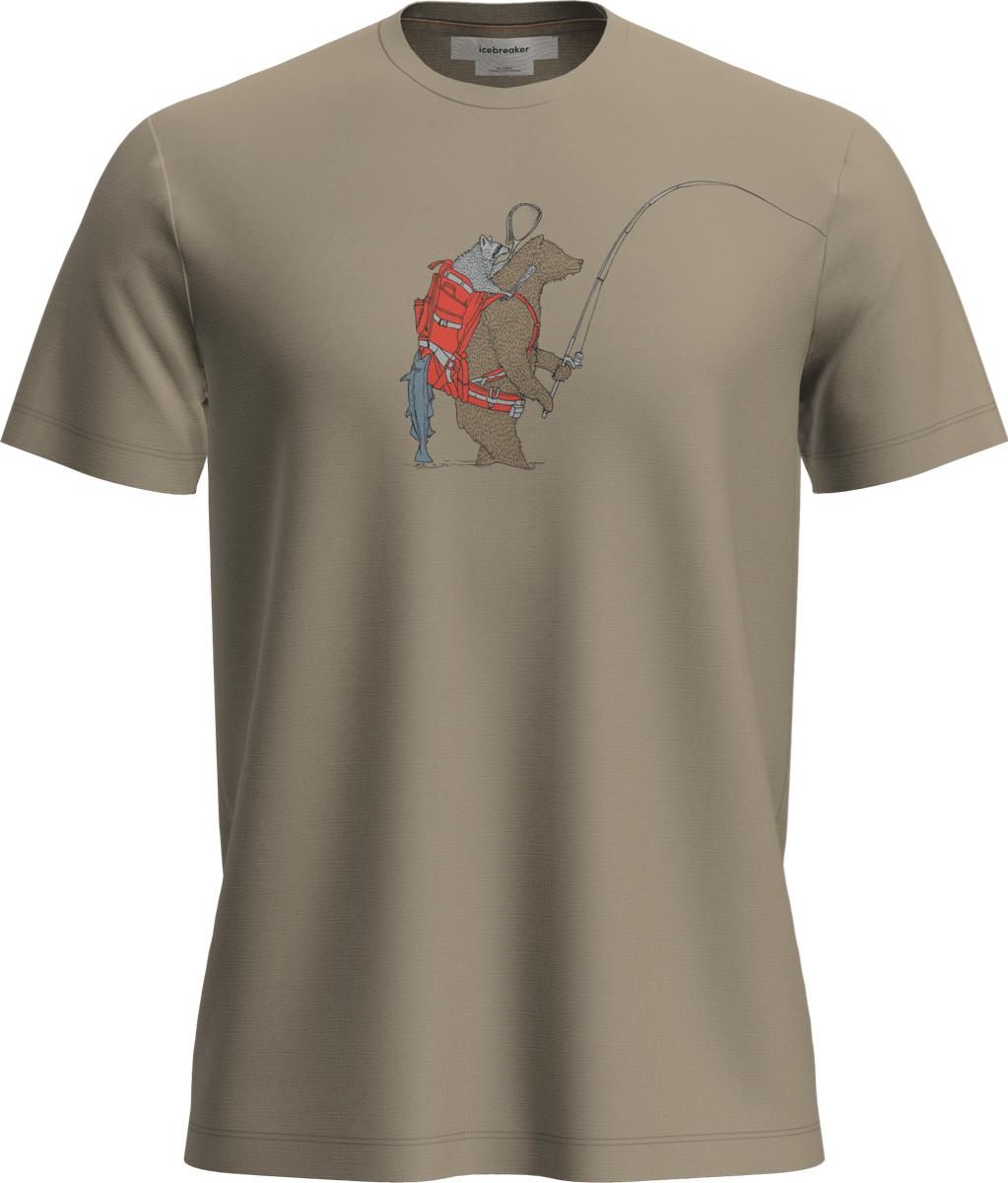 Icebreaker Men Merino 150 Tech Lite Ss Tee Bear Catch Flagstone