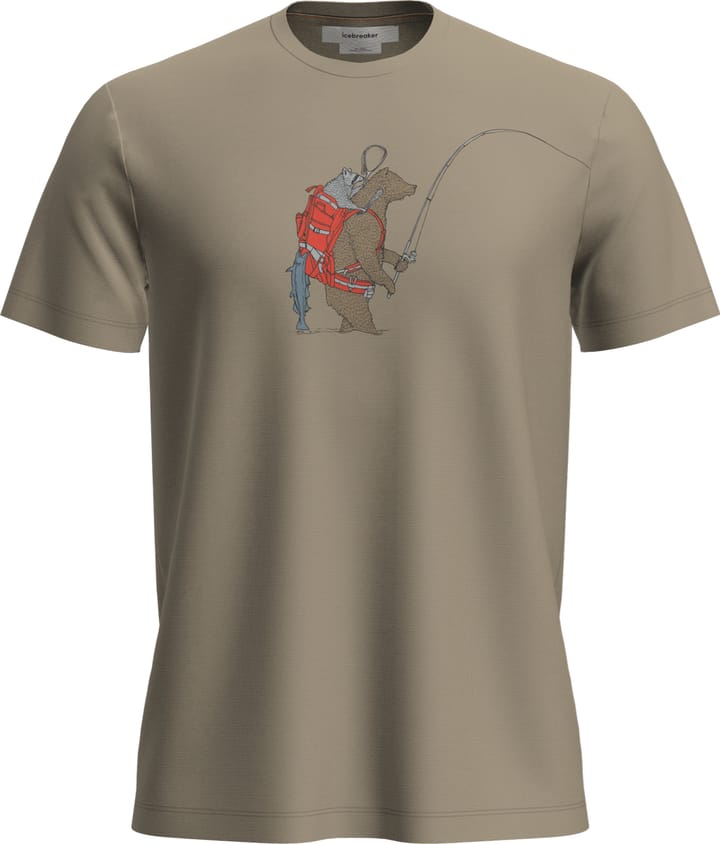 Icebreaker Men Merino 150 Tech Lite Ss Tee Bear Catch Flagstone Icebreaker