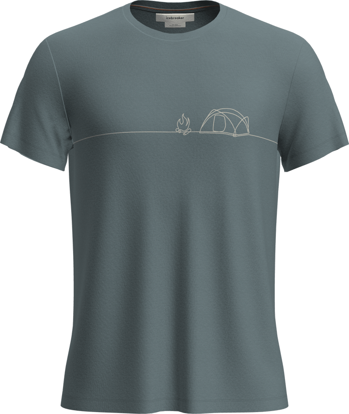 Icebreaker Men's Merino Blend Core Ss Tee Single Line Camp Blue Ash Icebreaker