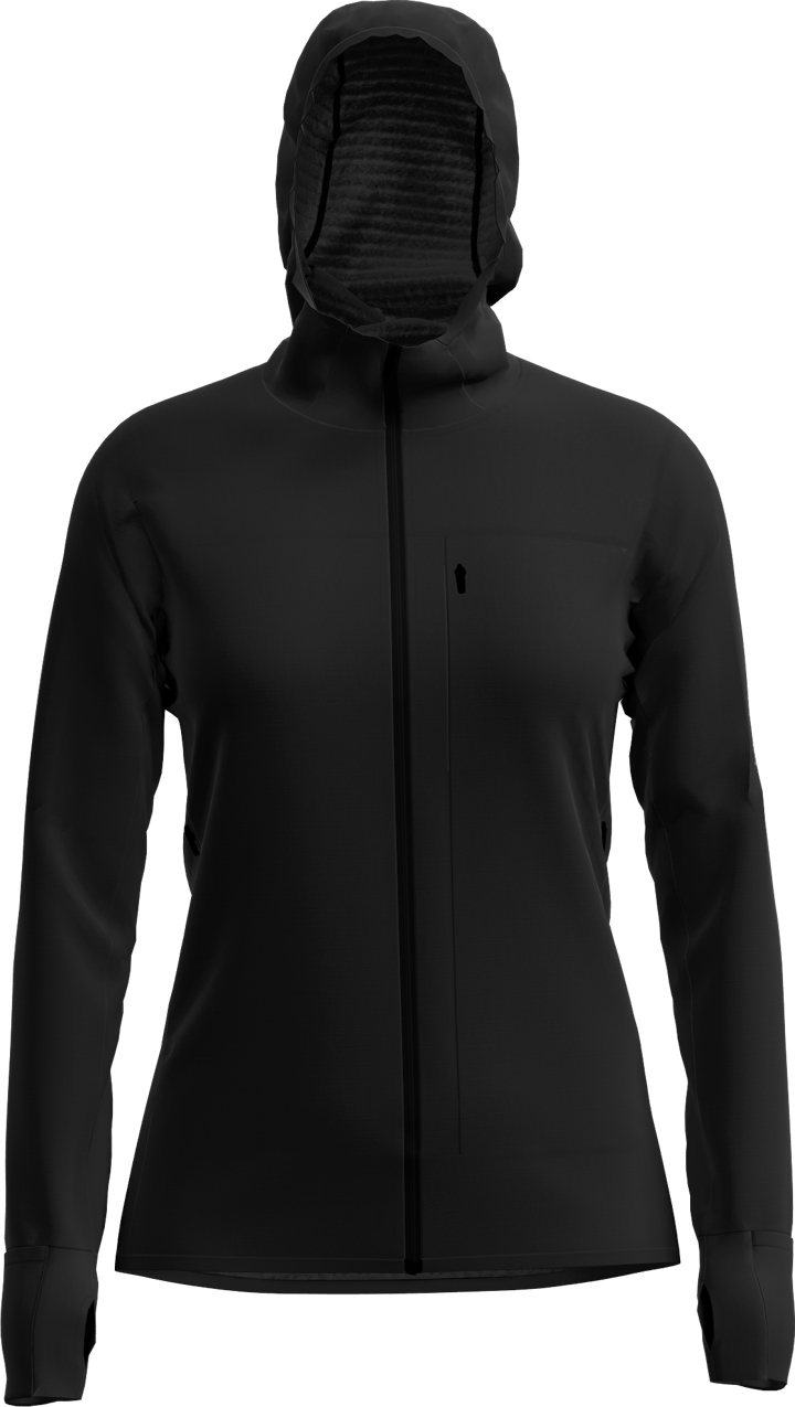 Icebreaker Wom Mer 300 Realfleece Desc Ls Zip Hoo Black Icebreaker