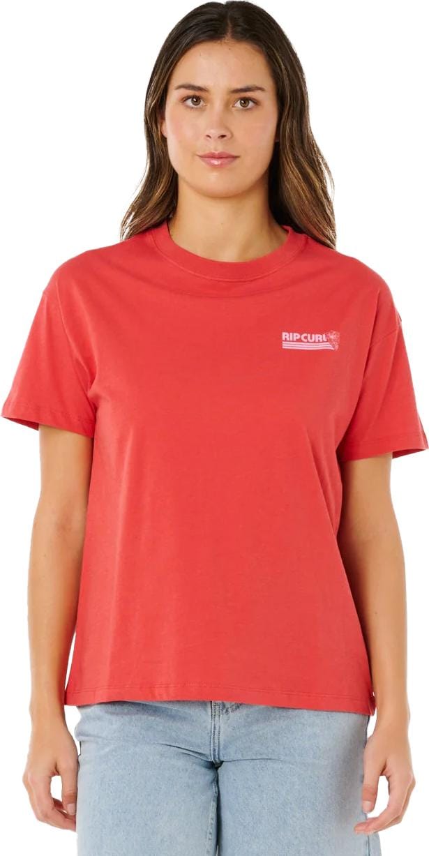 Rip Curl Women's Ocean Break Relaxed Tee Deep Red