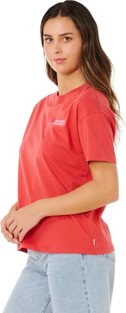 Rip Curl Women's Ocean Break Relaxed Tee Deep Red Rip Curl