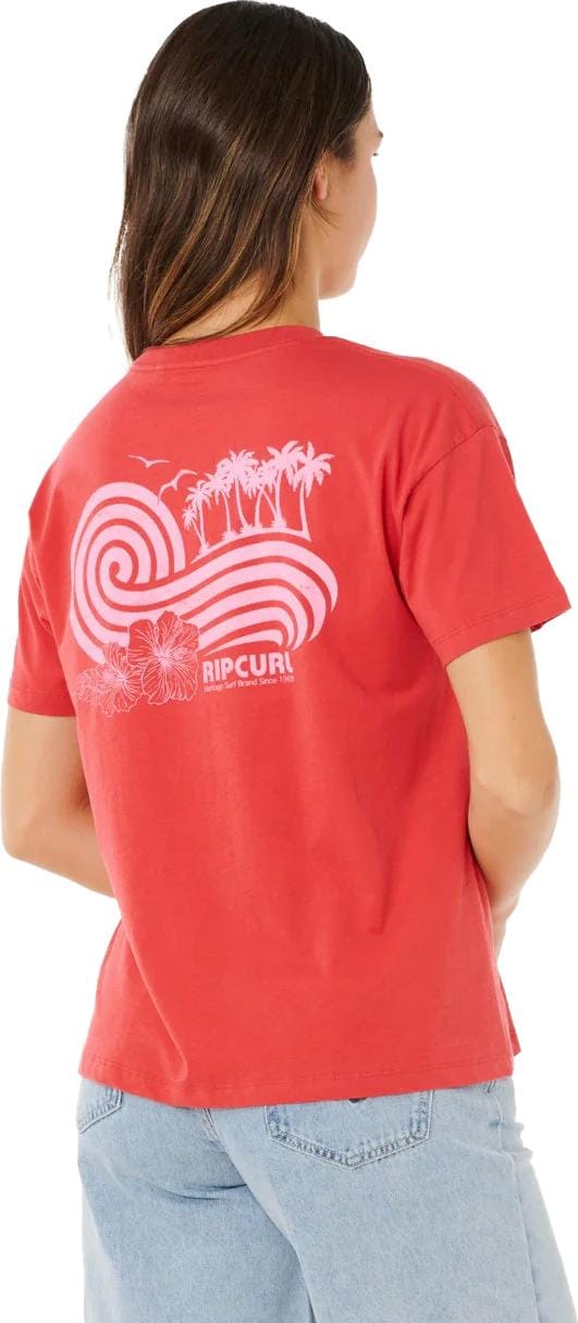 Rip Curl Women's Ocean Break Relaxed Tee Deep Red Rip Curl