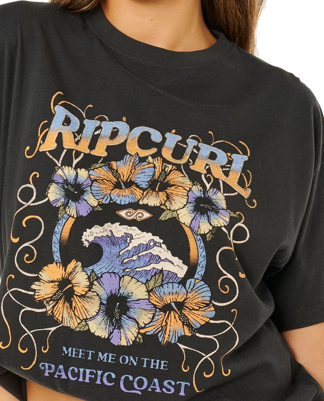 Rip Curl Women's Pacific Coast Heritage Tee Washed Black
