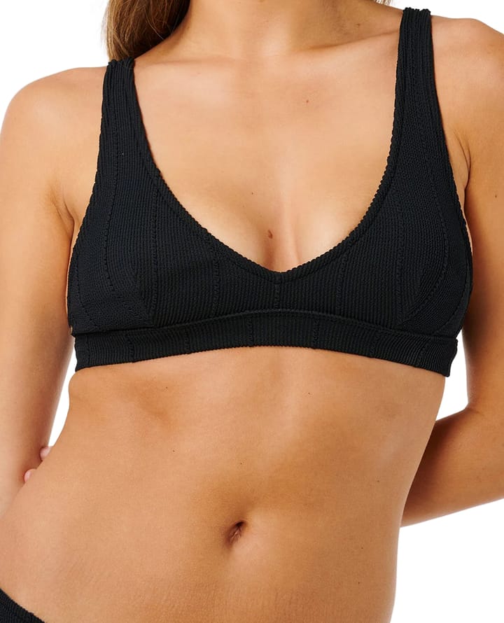 Rip Curl Women's Vibe Surf Multi Fit V Neck Bikini Top Black Rip Curl