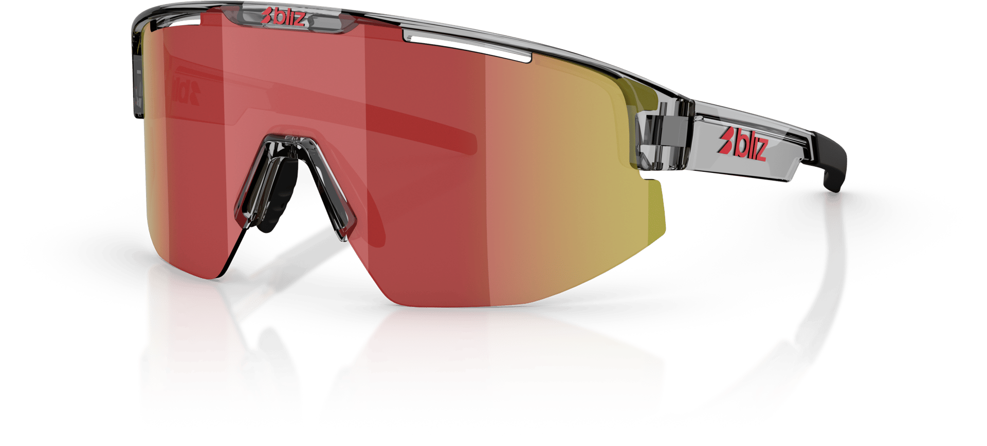 BLIZ Matrix Transparent Dark Grey/Brow W Red Multi solglasögon herr