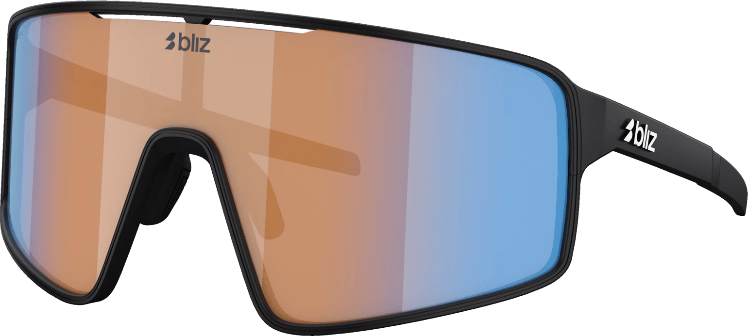 Bliz P001s Matte Black/Coral Orange Mirror Blue