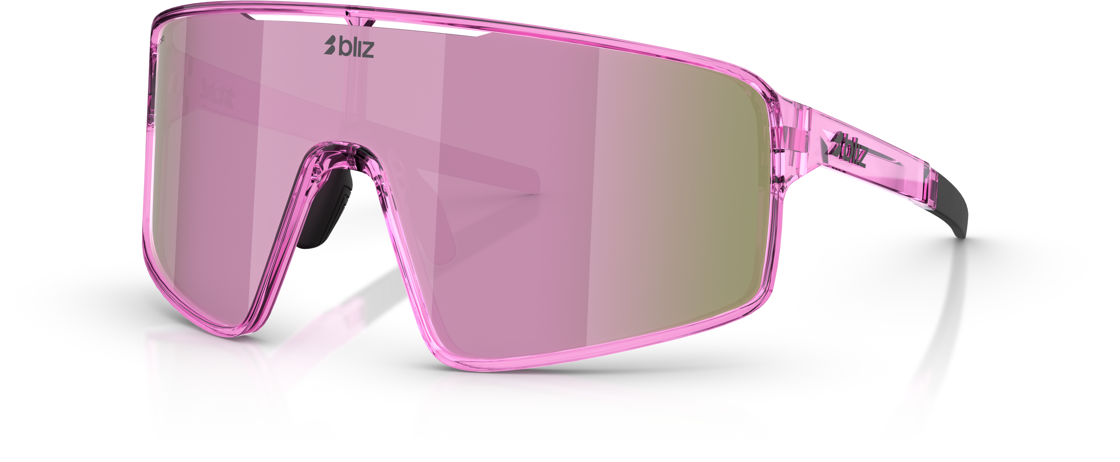 Transparant pink / brown w rose multi