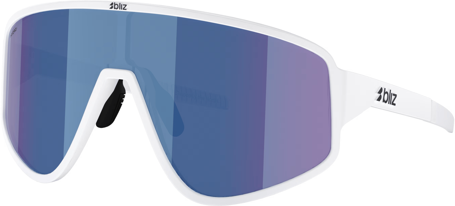 Bliz A004 Matte White/Blue Mirror
