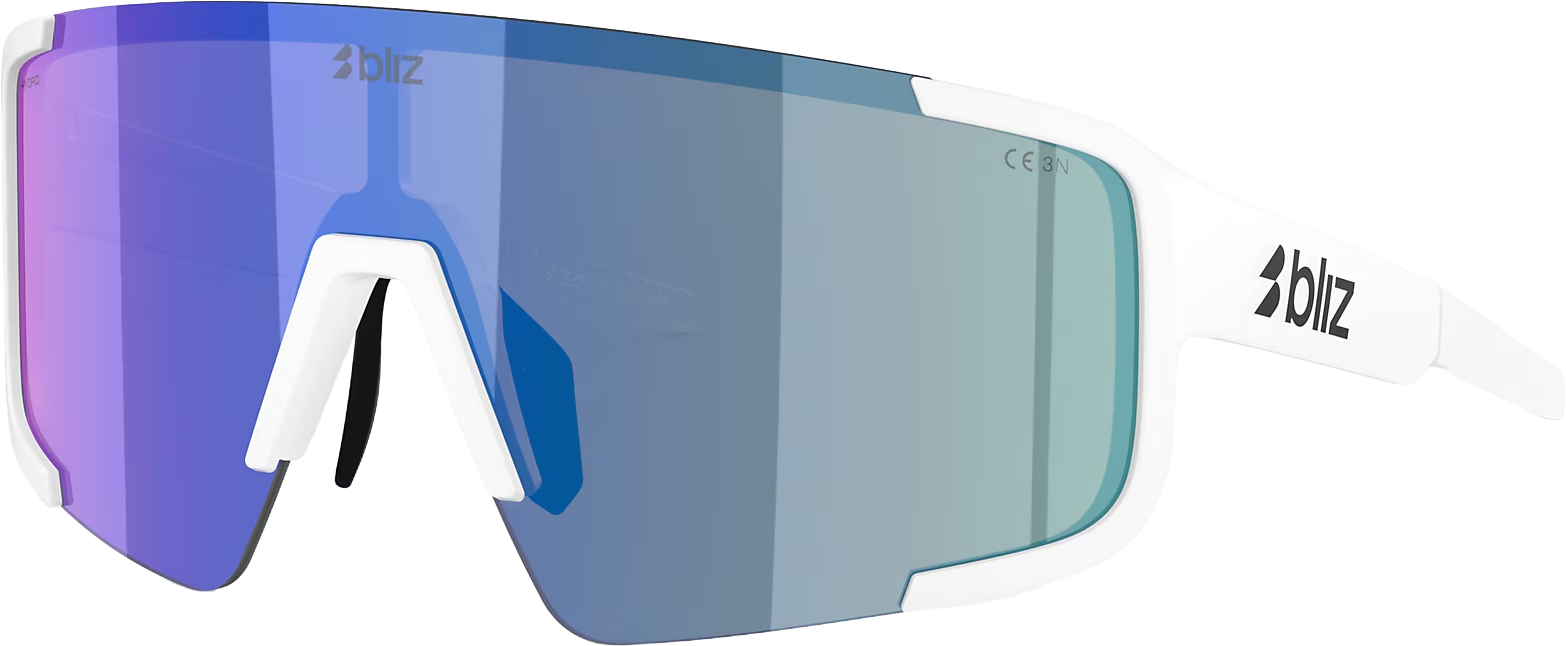 Matte white / smoke w blue multi